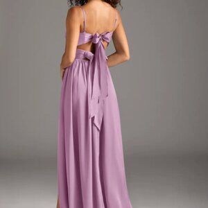 Azazie Zeya Dress, in Wisteria/Stretch Satin Size A2